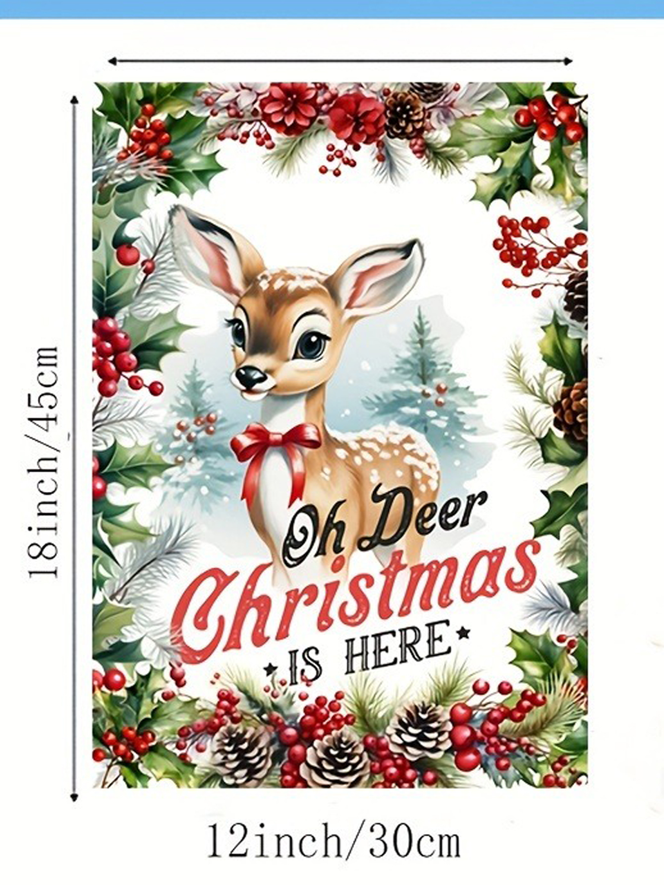 Custom Christmas Deer Garden Flag